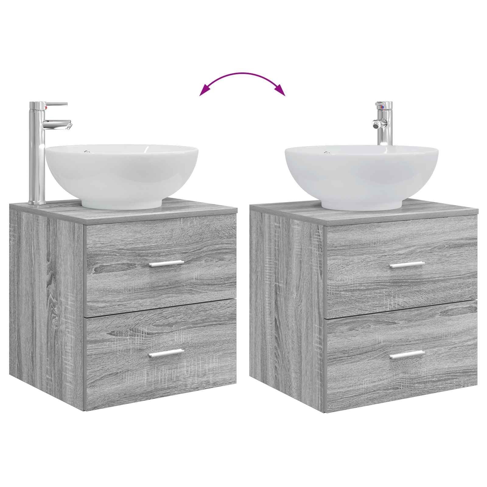 Set namještaja za kupaonicu 4 pcs Siva Sonoma