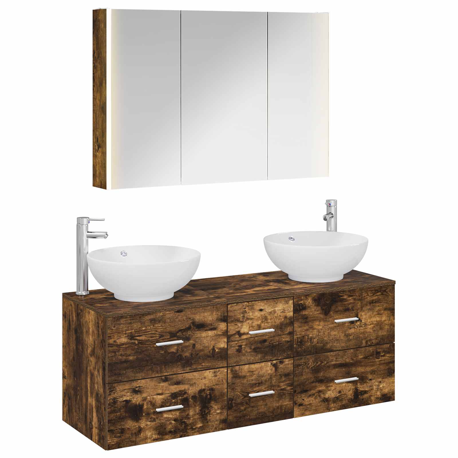 Set namještaja za kupaonicu 4 pcs Dimljeni hrast