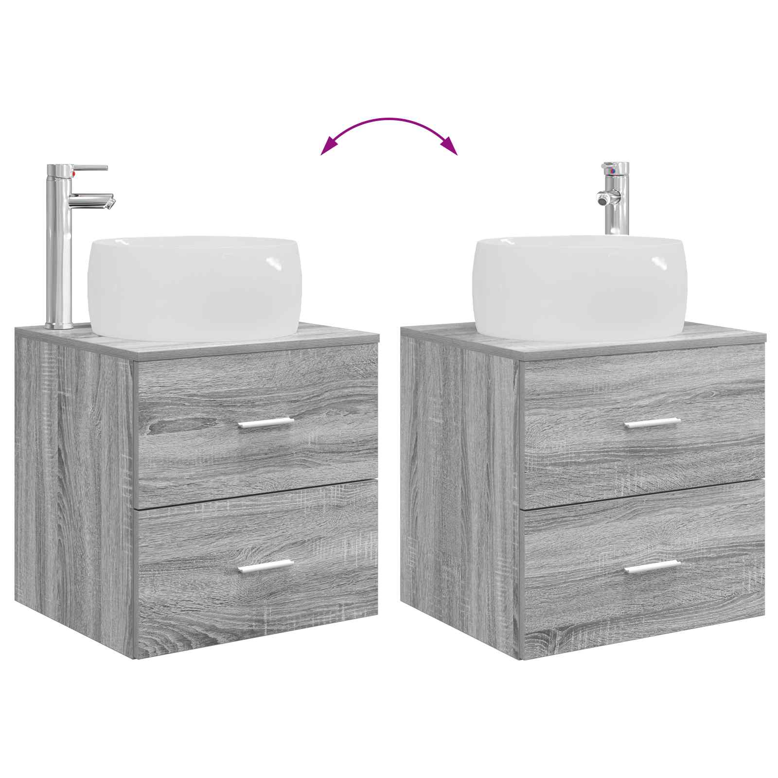Set namještaja za kupaonicu 4 pcs Siva Sonoma