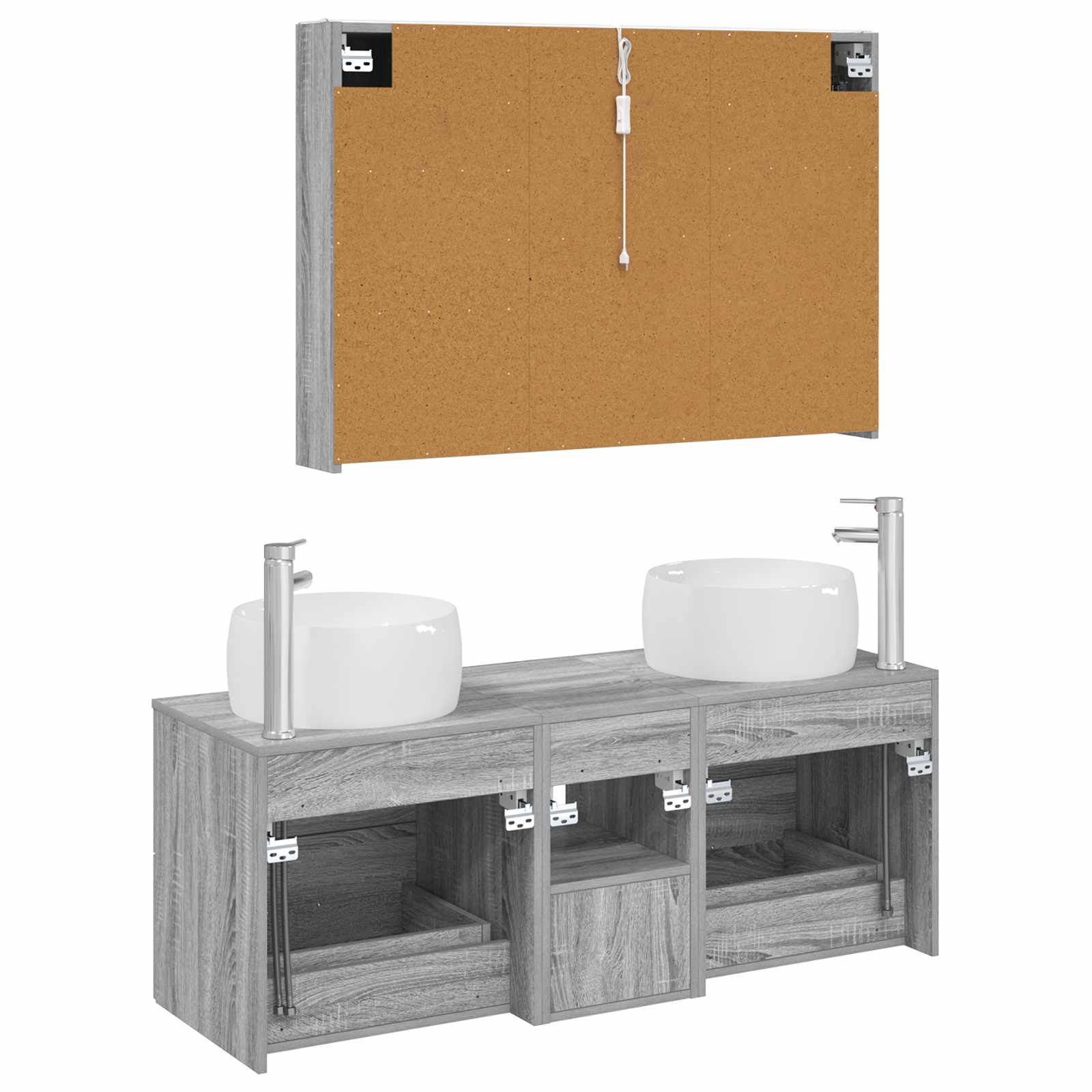 Set namještaja za kupaonicu 4 pcs Siva Sonoma