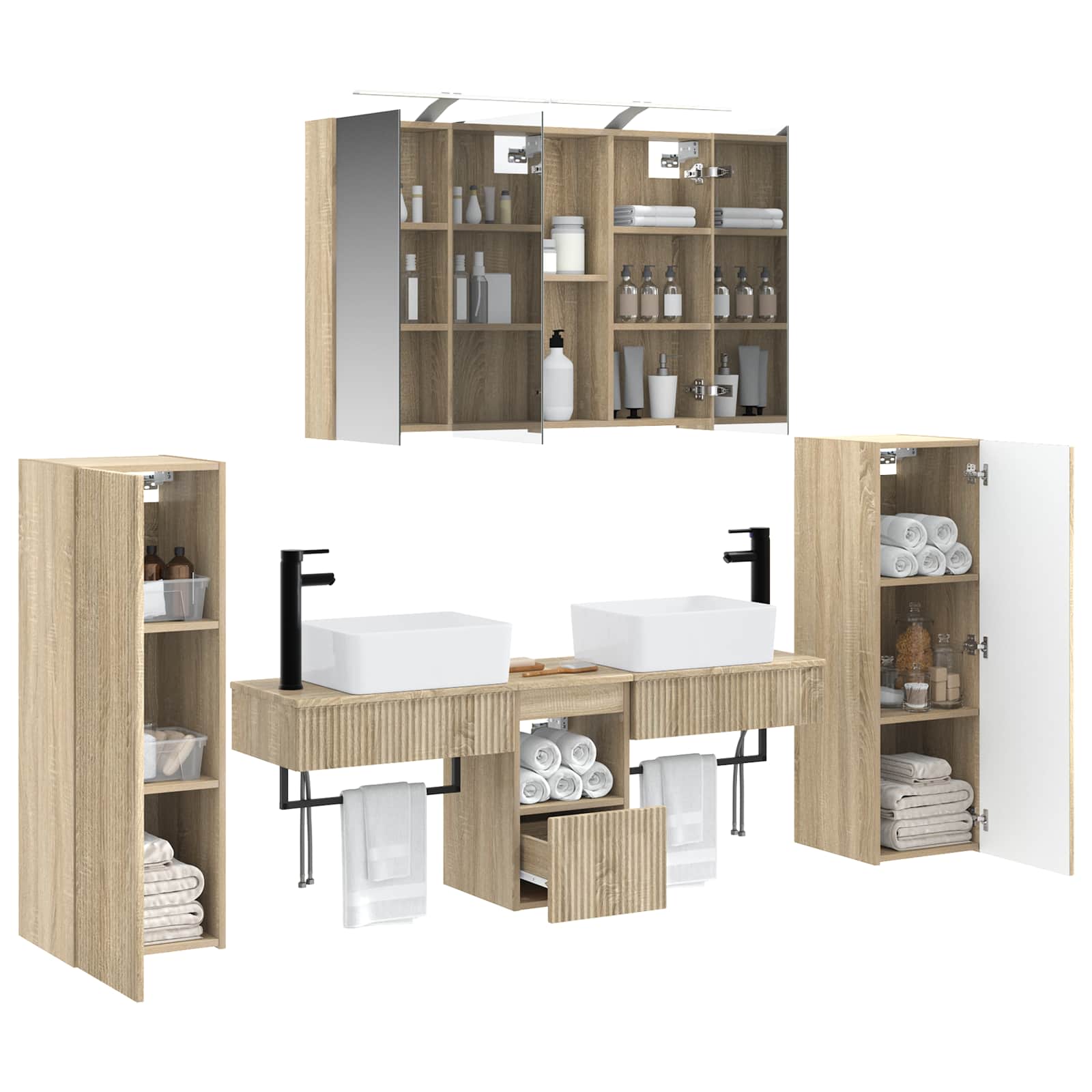 Set namještaja za kupaonicu 6 pcs Hrast sonoma