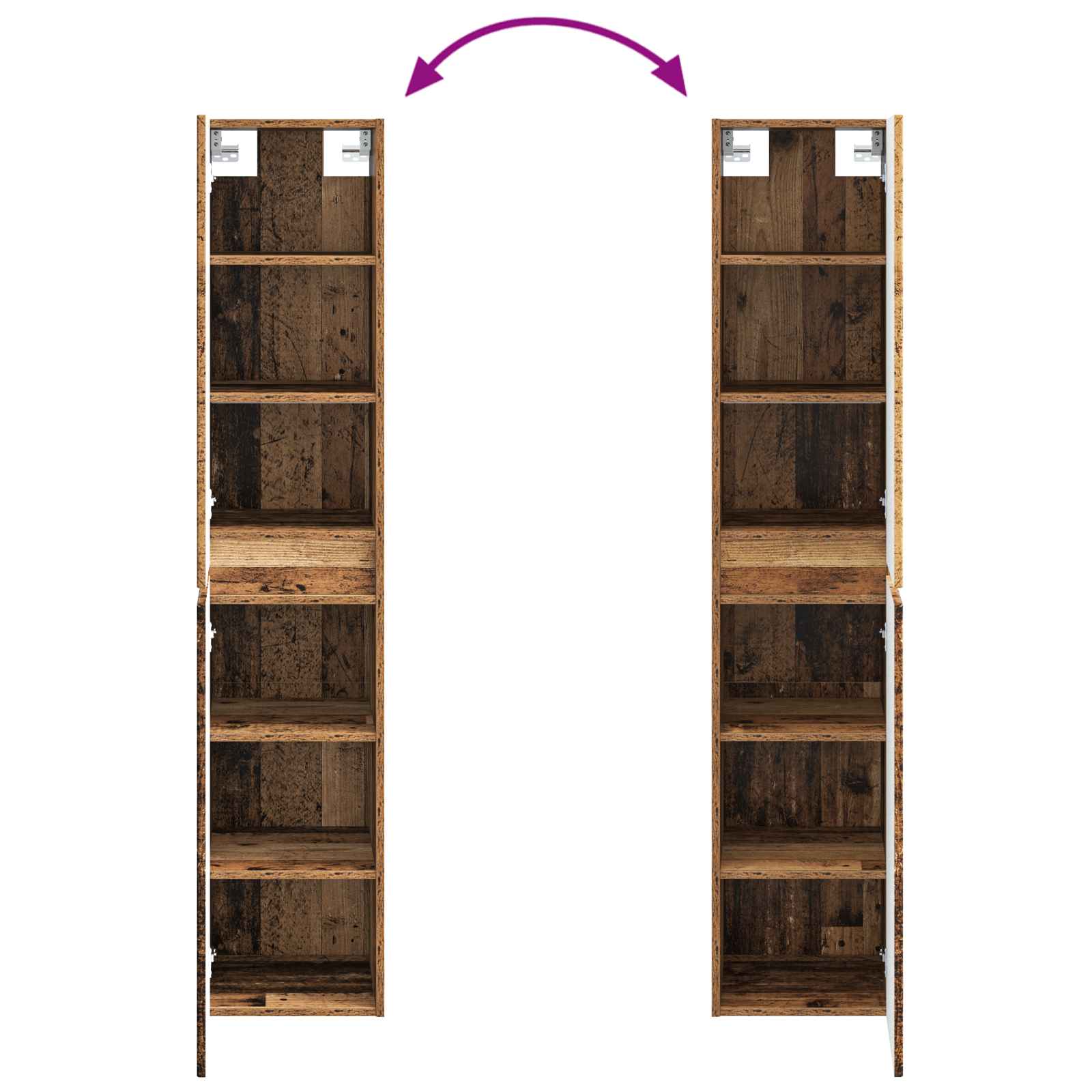 Set ormarića za kupaonicu 5 pcs Staro drvo 50 x 14,5 x 70 cm