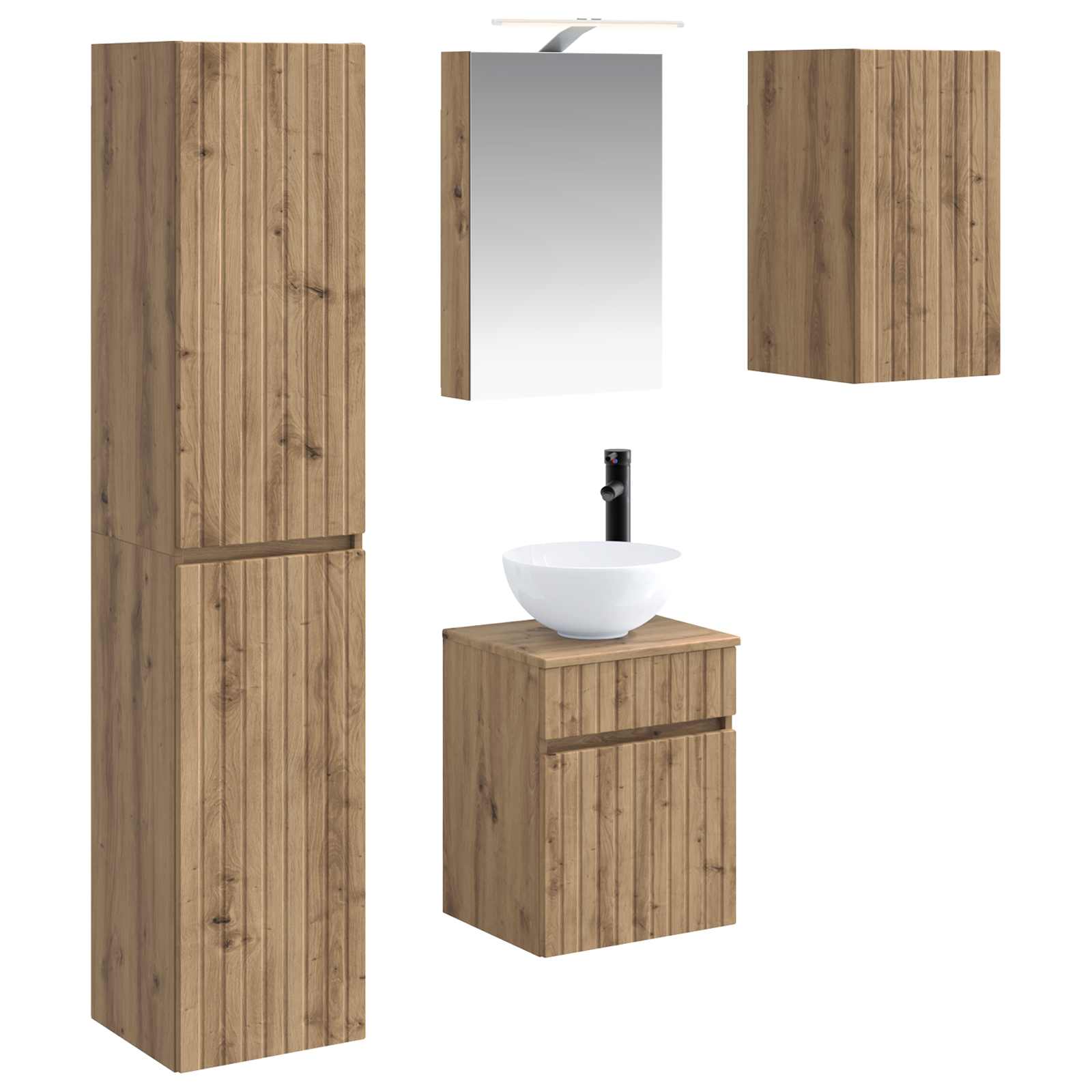 Set ormarića za kupaonicu 5 pcs Hrast artisan