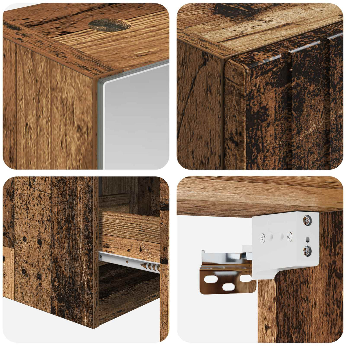 Set ormarića za kupaonicu 5 pcs Staro drvo 43 x 16 x 62,5 cm