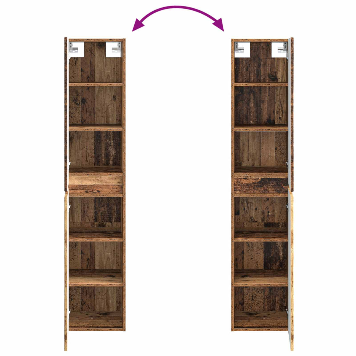 Set ormarića za kupaonicu 5 pcs Staro drvo 43 x 16 x 62,5 cm