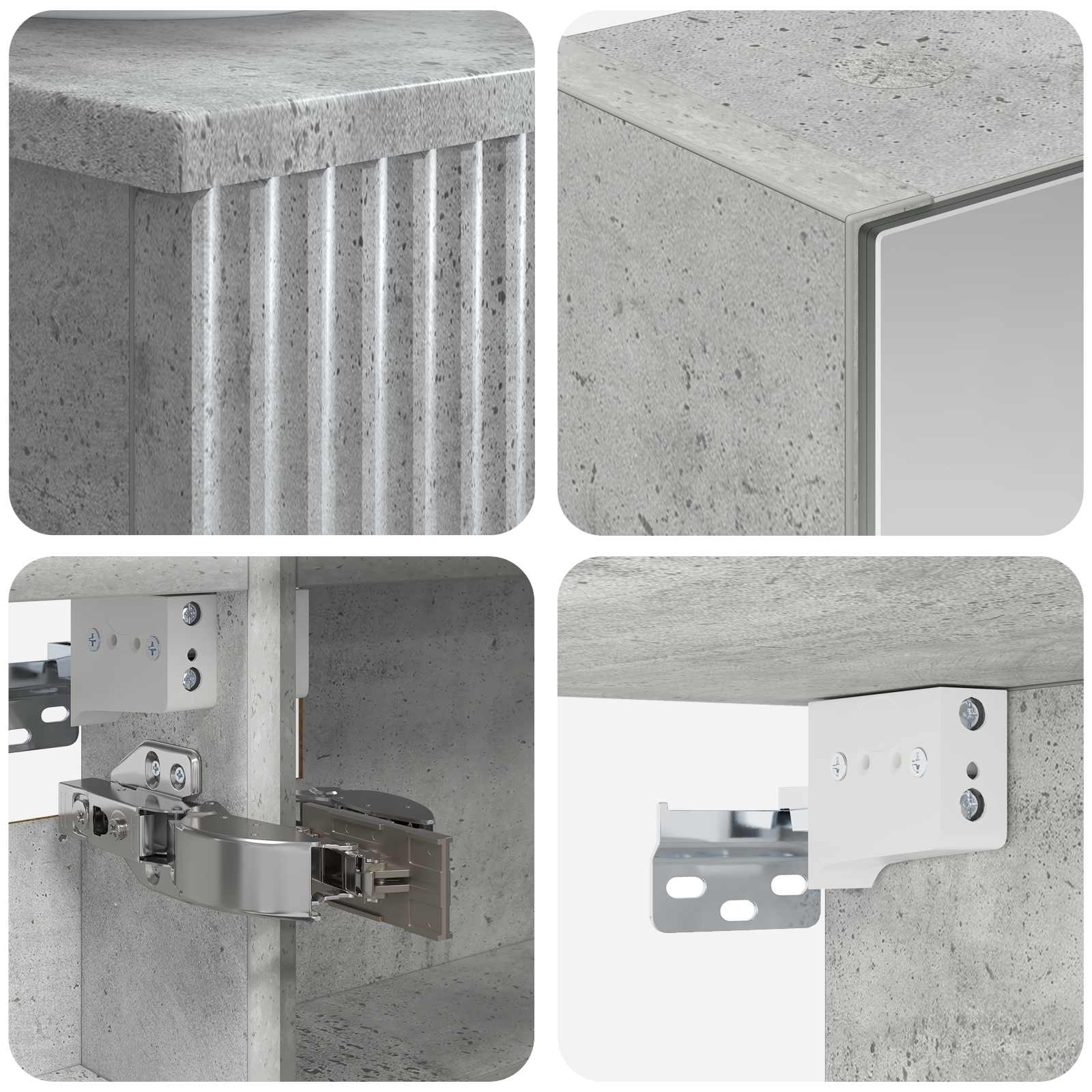 Set ormarića za kupaonicu 4 pcs Betonska siva