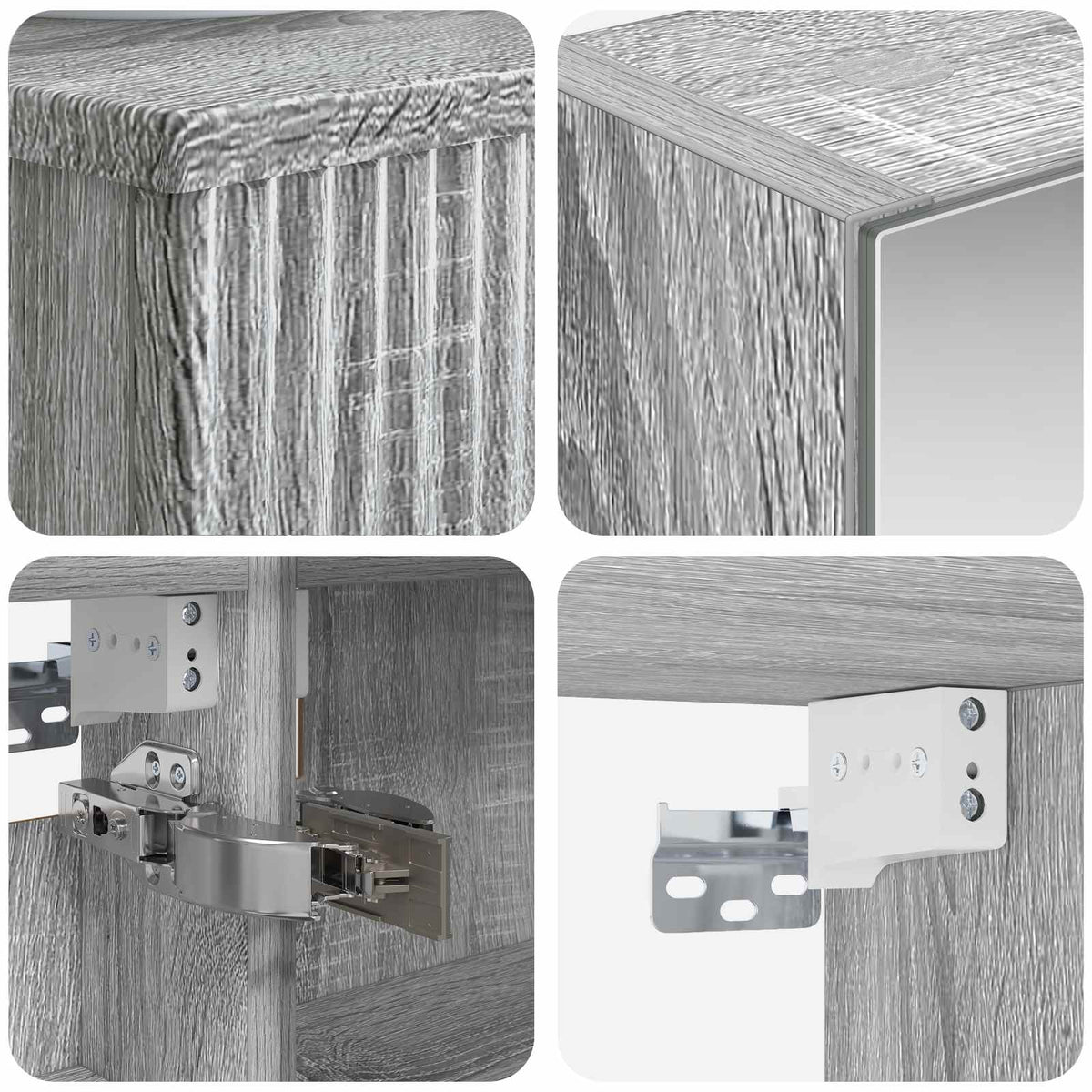 Set ormarića za kupaonicu 4 pcs Siva Sonoma 43 x 16 x 62,5 cm