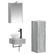Set ormarića za kupaonicu 4 pcs Siva Sonoma 43 x 16 x 62,5 cm