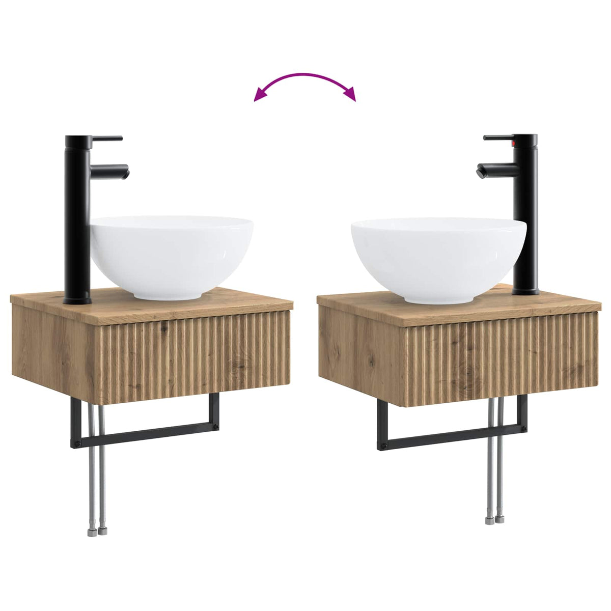 Set ormarića za kupaonicu 4 pcs Hrast artisan 43 x 16 x 62,5 cm