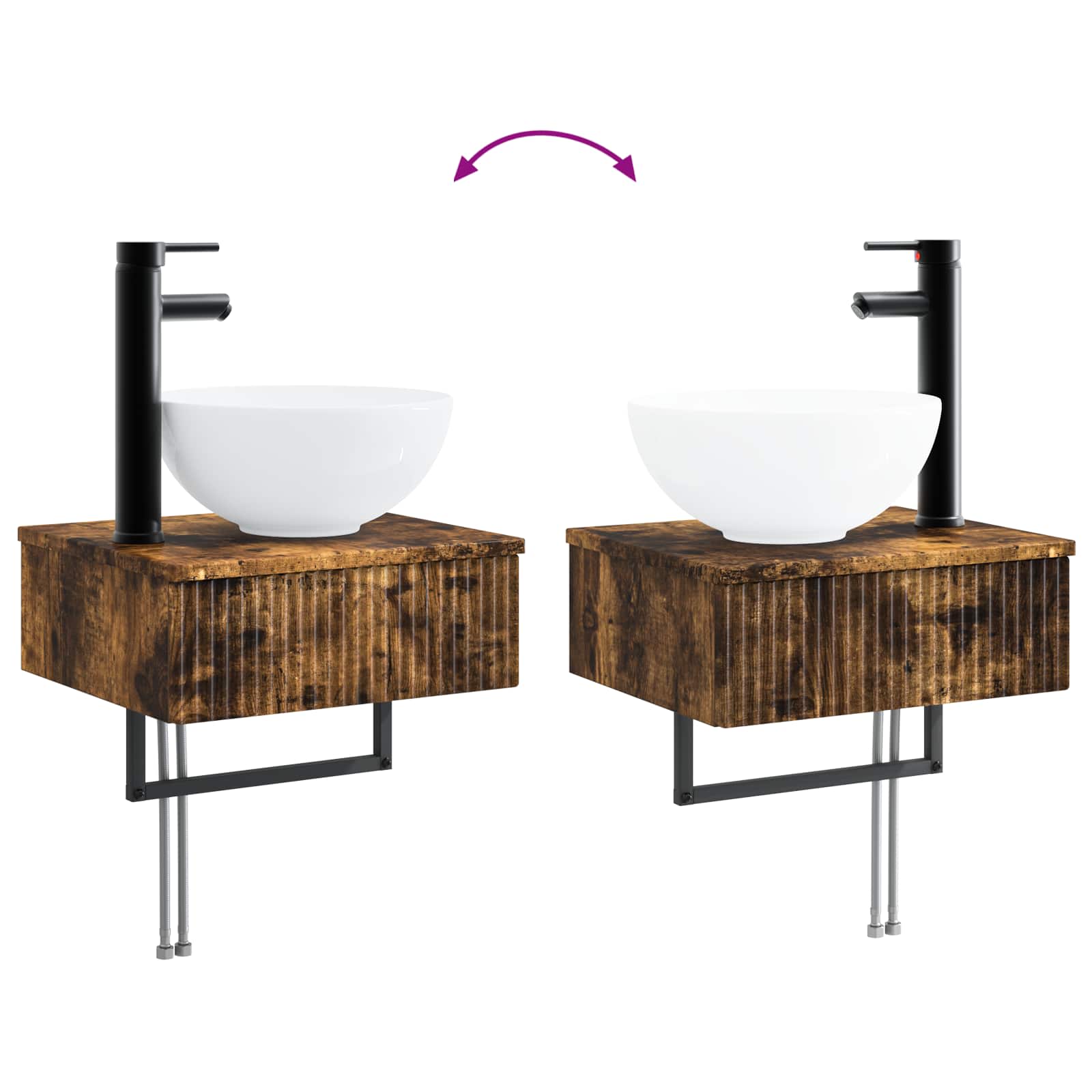 Set ormarića za kupaonicu 4 pcs Dimljeni hrast