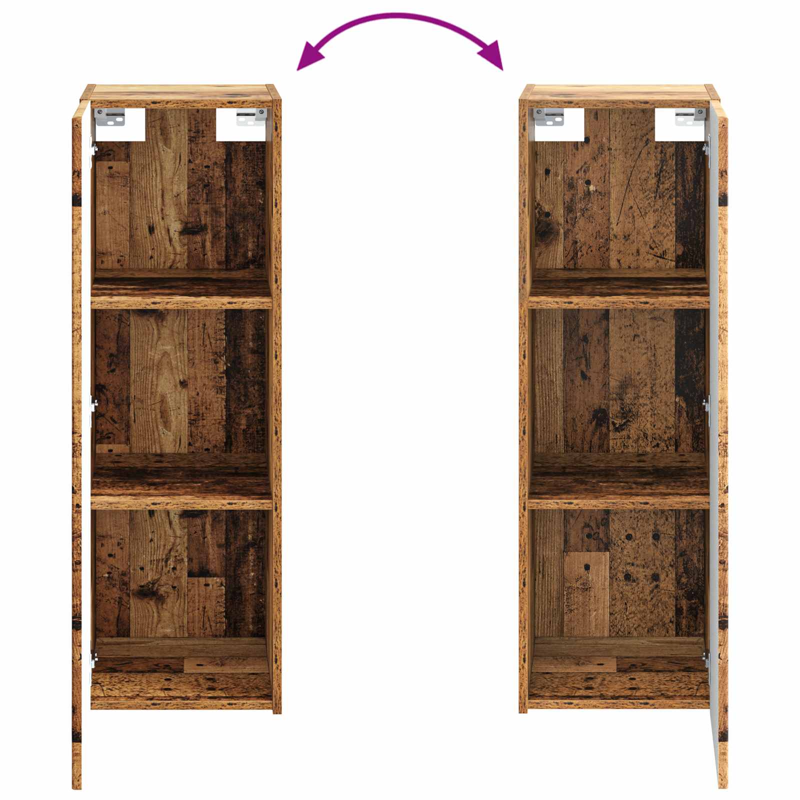 Set ormarića za kupaonicu 4 pcs Staro drvo 43 x 11,5 x 60,5 cm