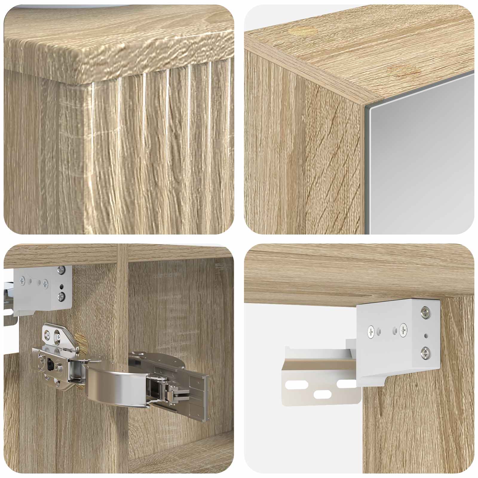 Set ormarića za kupaonicu 4 pcs Hrast sonoma 50 x 14,5 x 70 cm