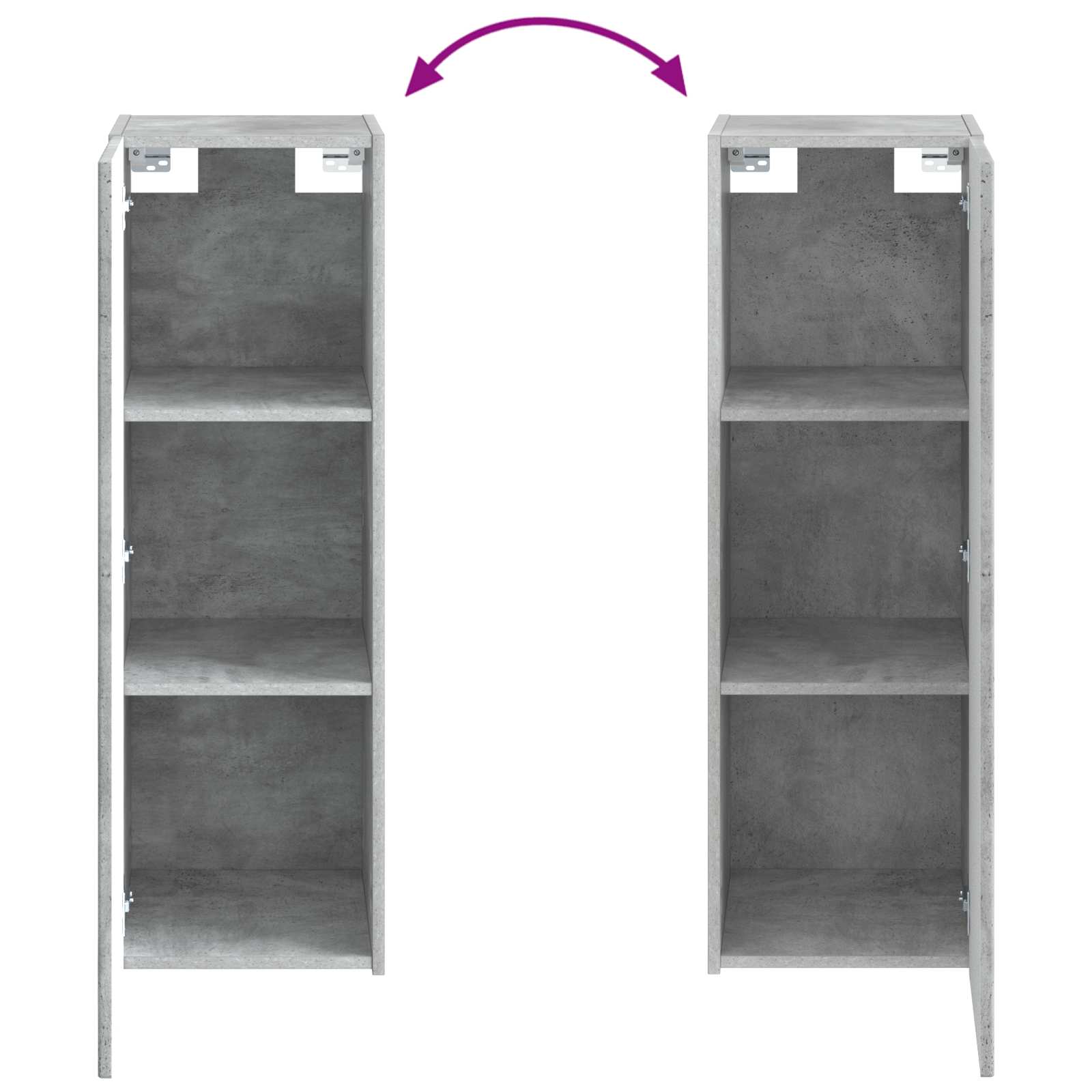 Set ormarića za kupaonicu 4 pcs Betonska siva 50 x 14,5 x 70 cm