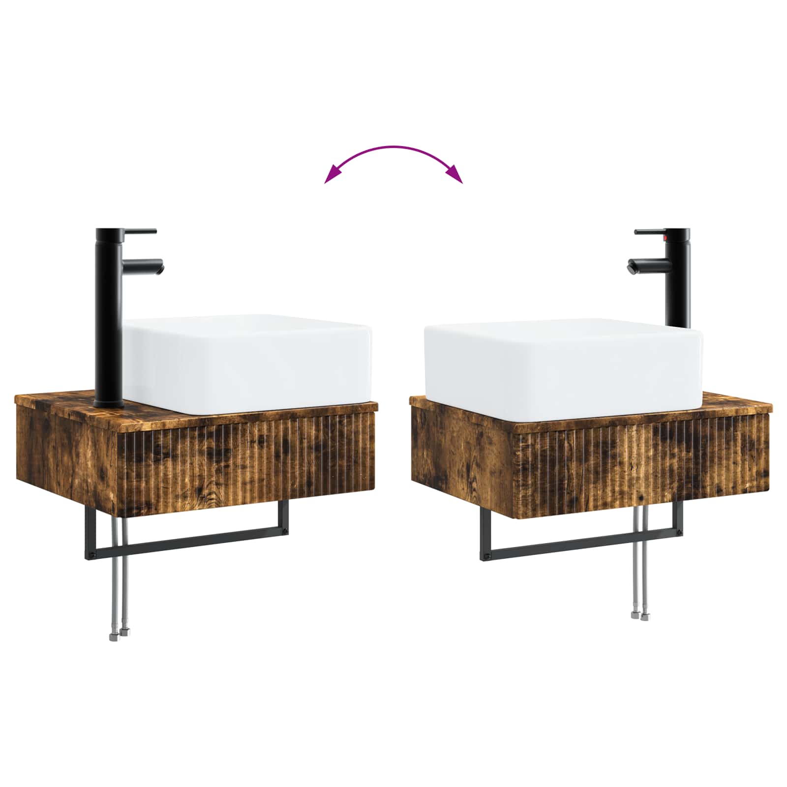 Set ormarića za kupaonicu 4 pcs Dimljeni hrast