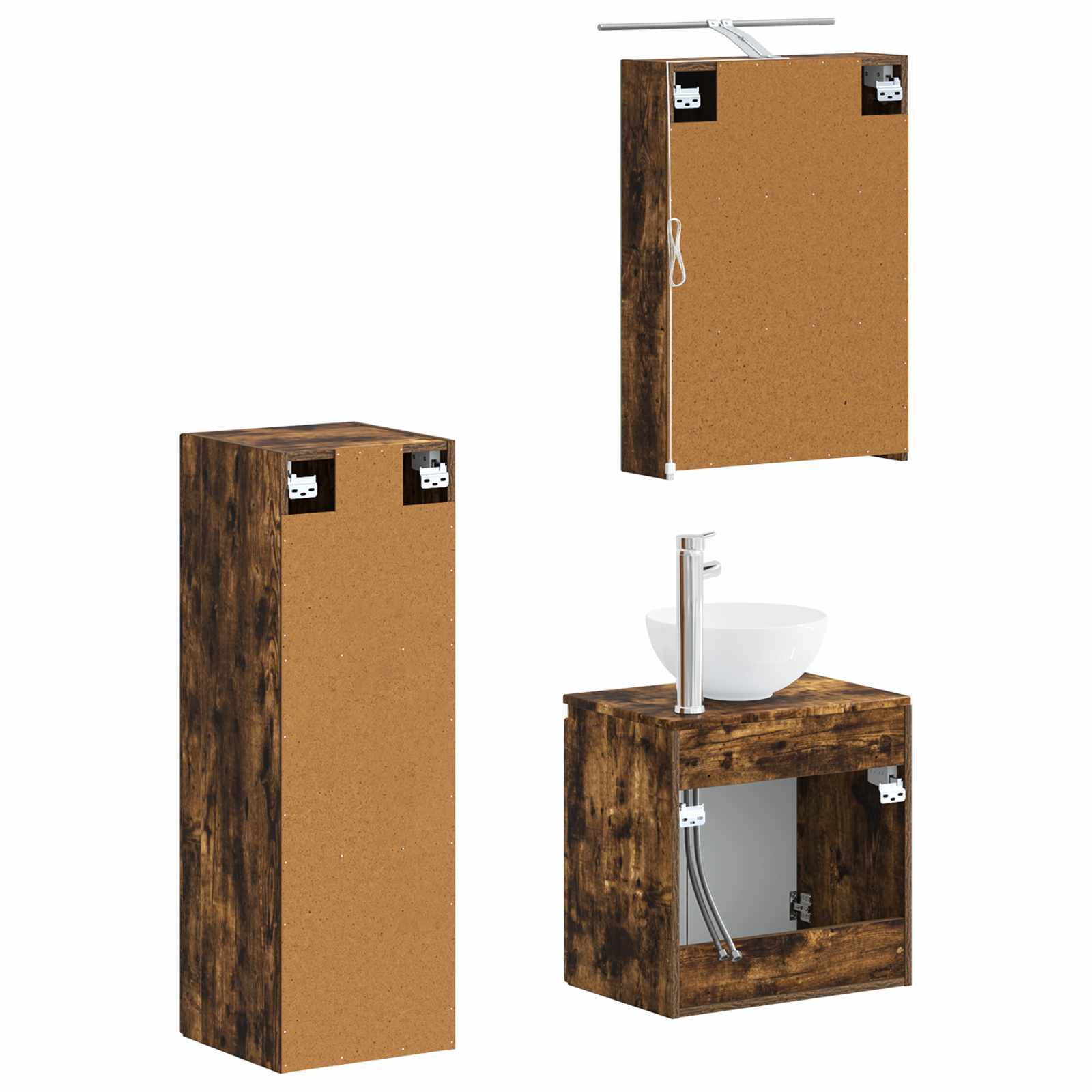 Set namještaja za kupaonicu 4 pcs Dimljeni hrast