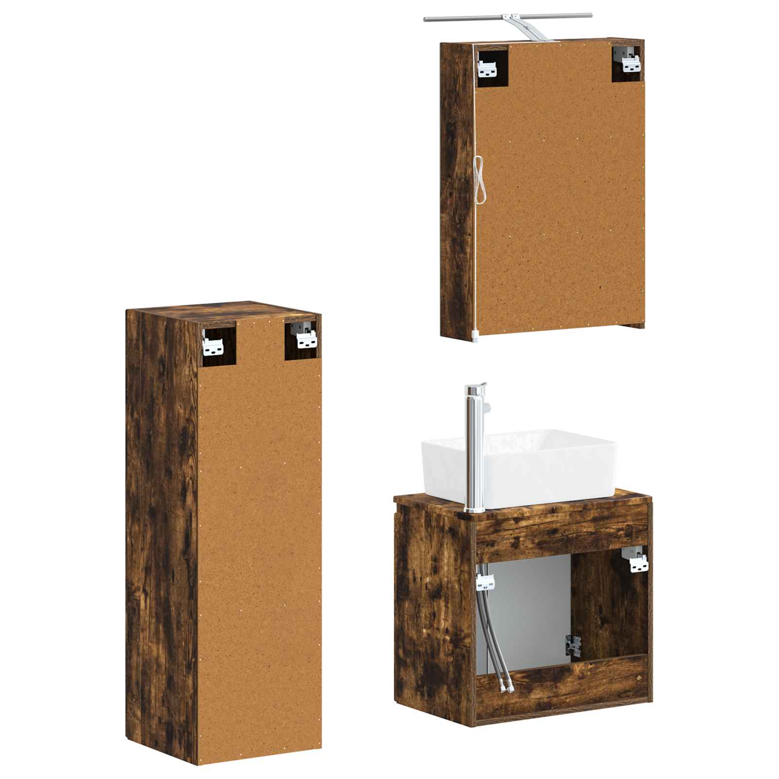 Set namještaja za kupaonicu 4 pcs Dimljeni hrast