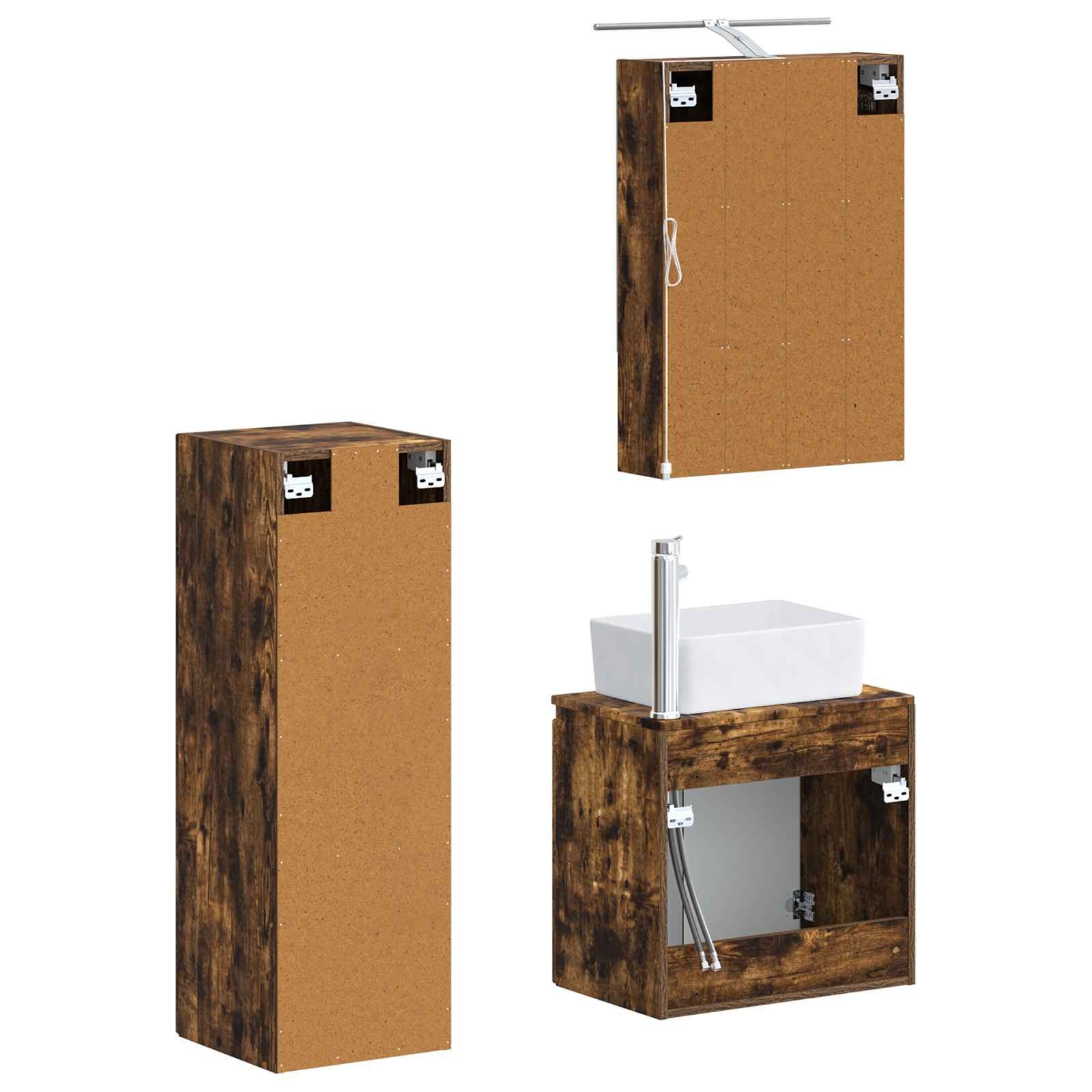 Set namještaja za kupaonicu 4 pcs Dimljeni hrast