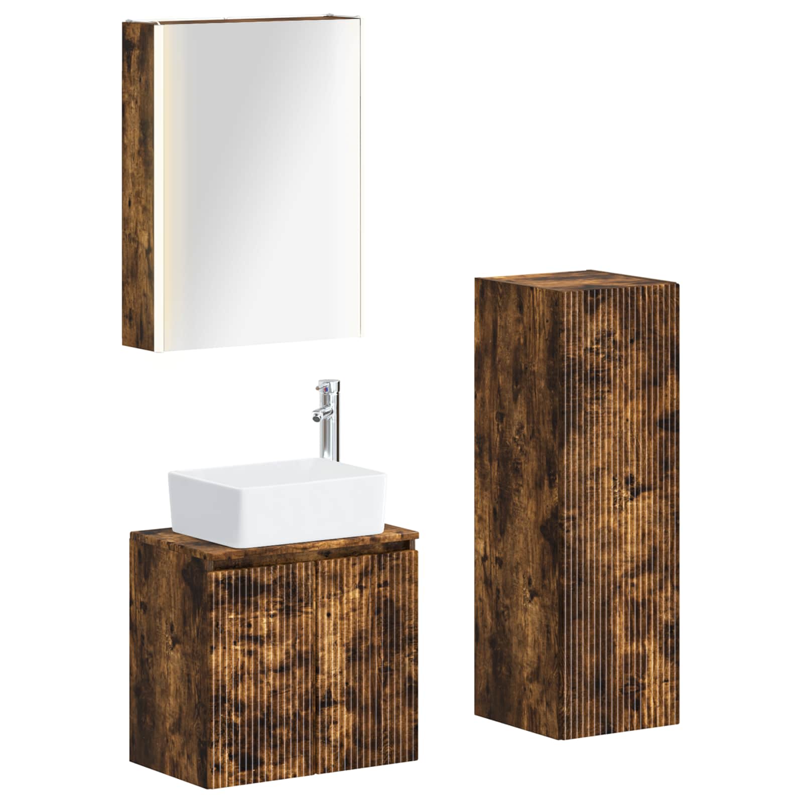Set namještaja za kupaonicu 4 pcs Dimljeni hrast