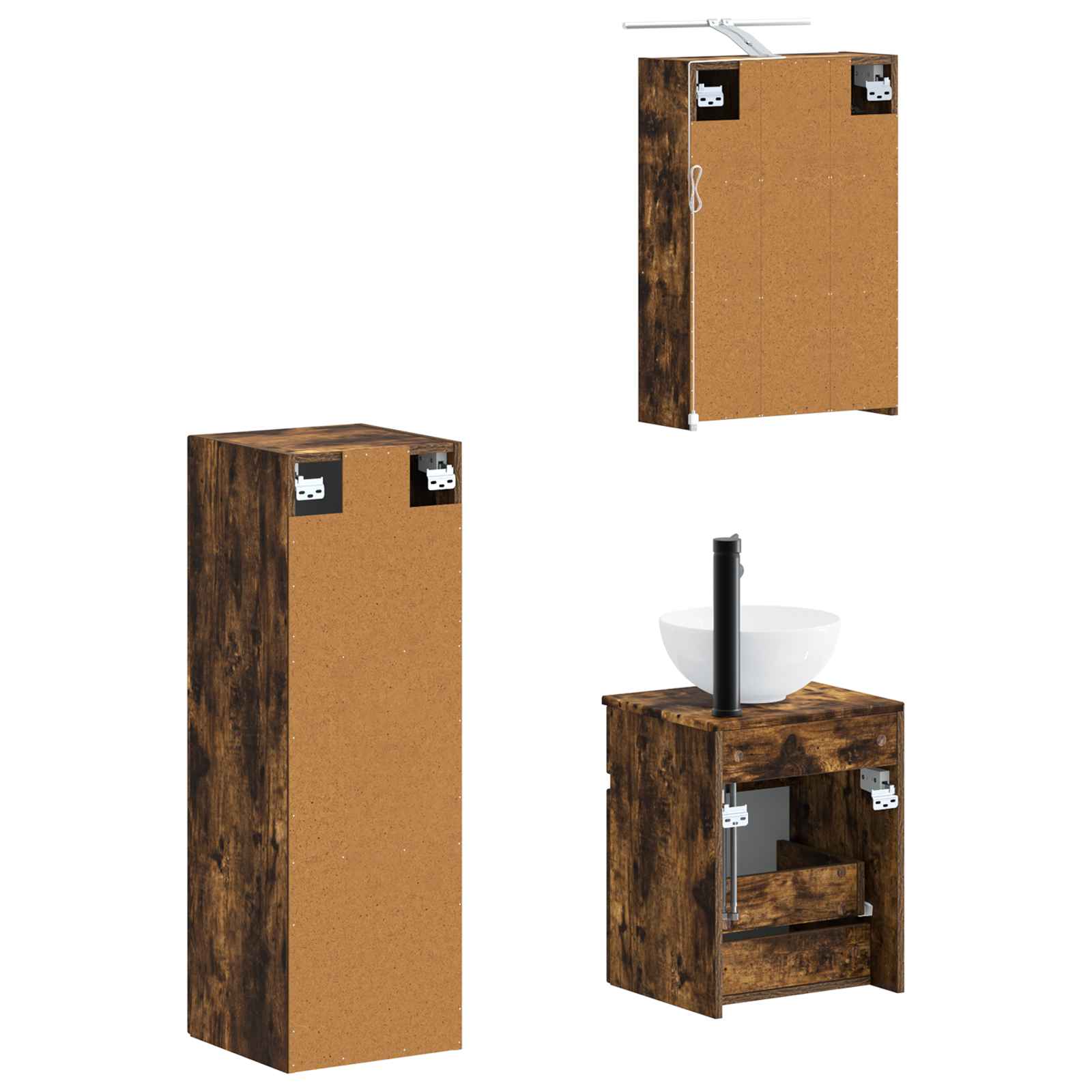 Set namještaja za kupaonicu 4 pcs Dimljeni hrast