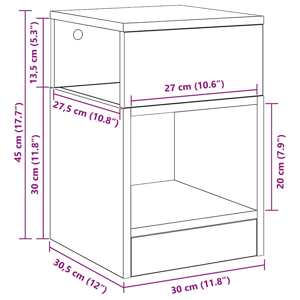 Konačna Stolić 2 pcs Siva Sonoma 30,5 x 30 x 45 cm