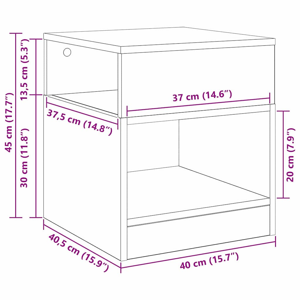 Konačna Stolić 2 pcs Staro drvo 40,5 x 40 x 45 cm