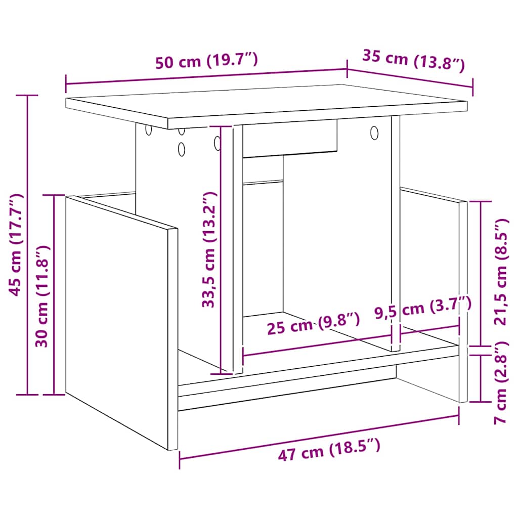 TV stalak Betonski sivi 50 x 35 x 45 cm Konstruirano drvo