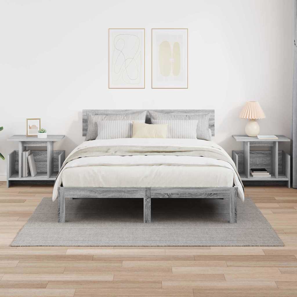 TV stalak 2 pcs Siva Sonoma 50 x 35 x 45 cm Konstruirano drvo