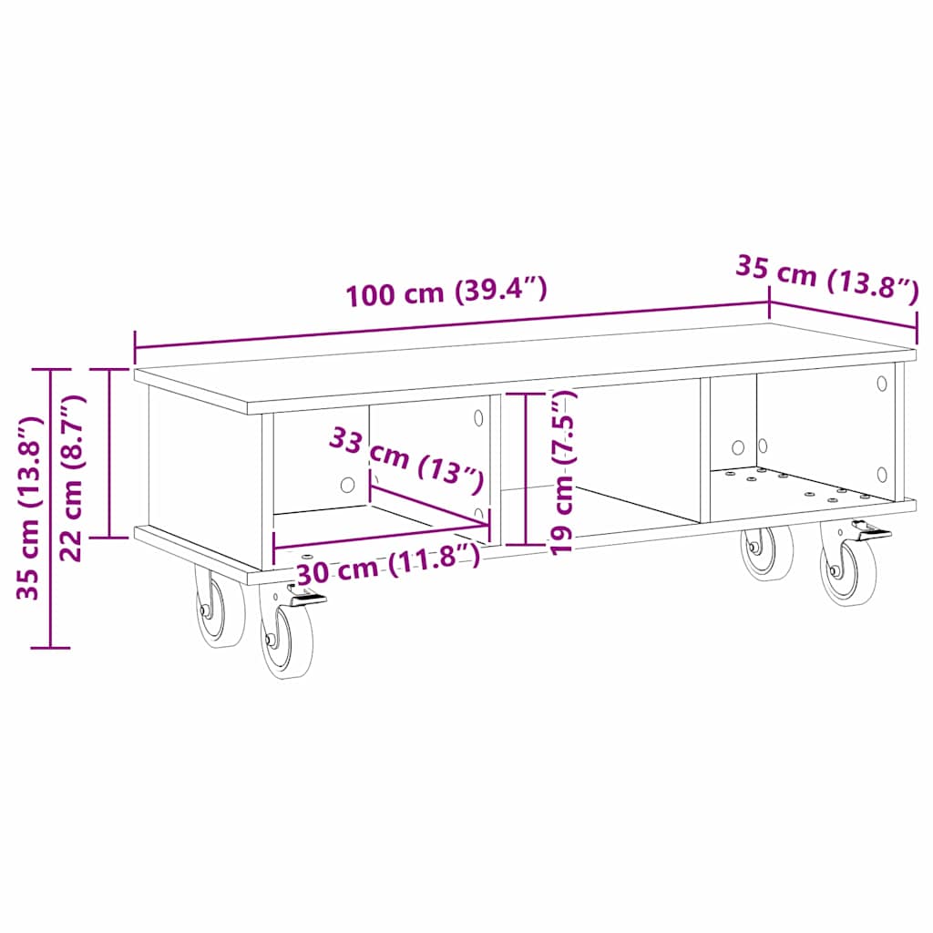 TV stalak Sonoma hrast 100 x 35 x 35 cm Konstruirano drvo