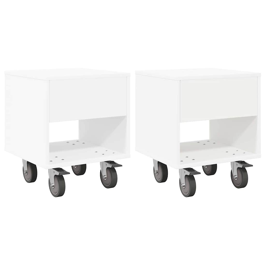 Noćni ormarić 2 pcs Bijelo 40,5 x 40 x 48 cm Konstruirano drvo