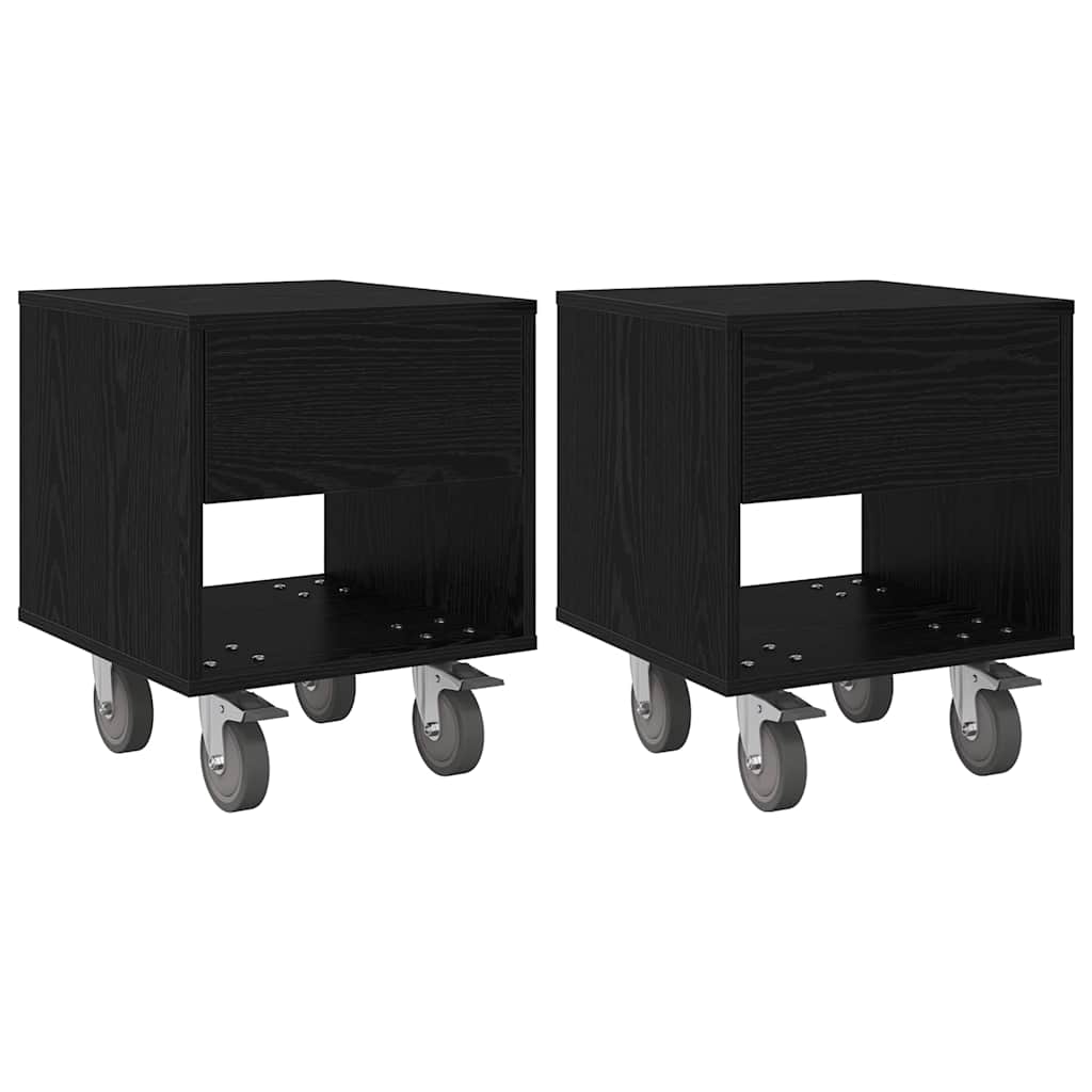 Noćni ormarić 2 pcs Crni hrast 40,5 x 40 x 48 cm