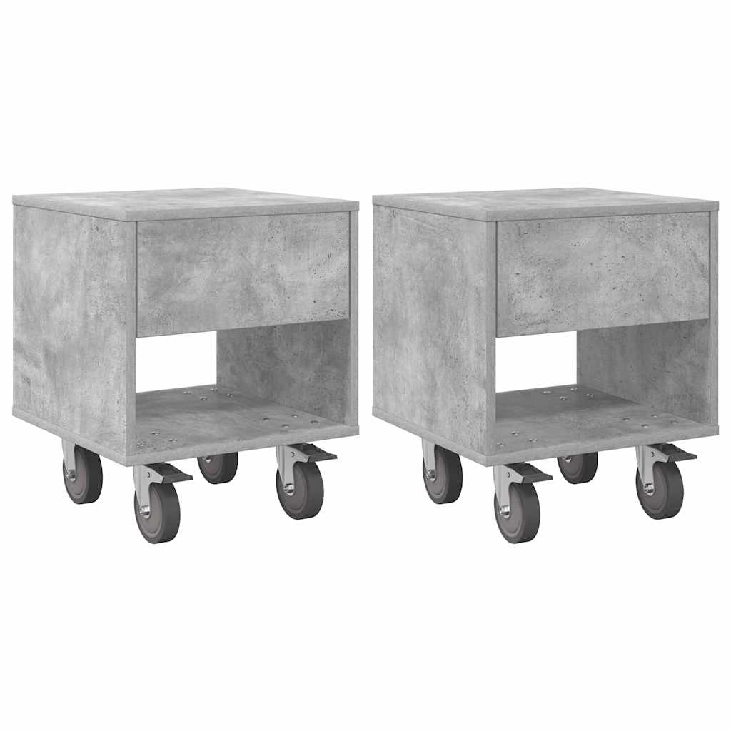 Noćni ormarić 2 pcs Betonski sivi 40,5 x 40 x 48 cm