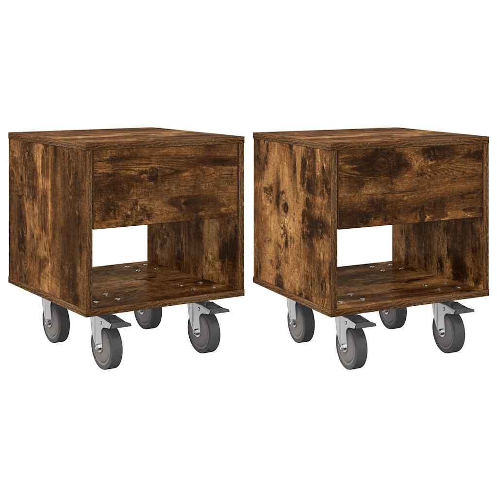 Noćni ormarić 2 pcs Dimljeni hrast 40,5 x 40 x 48 cm