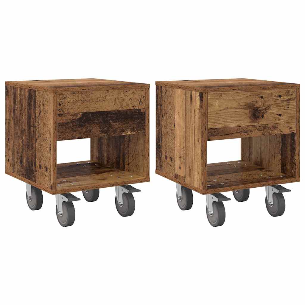 Noćni ormarić 2 pcs Staro drvo 40,5 x 40 x 48 cm