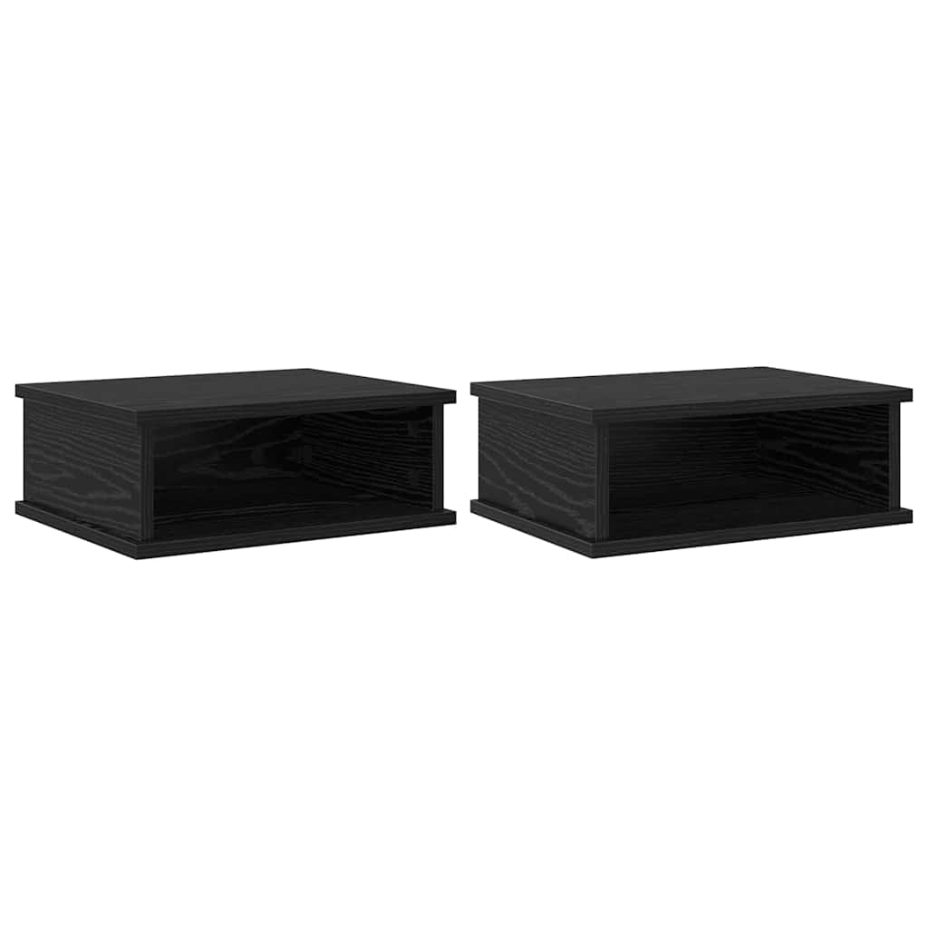 Noćni ormarić 2 pcs Crni hrast 40 x 31 x 15 cm