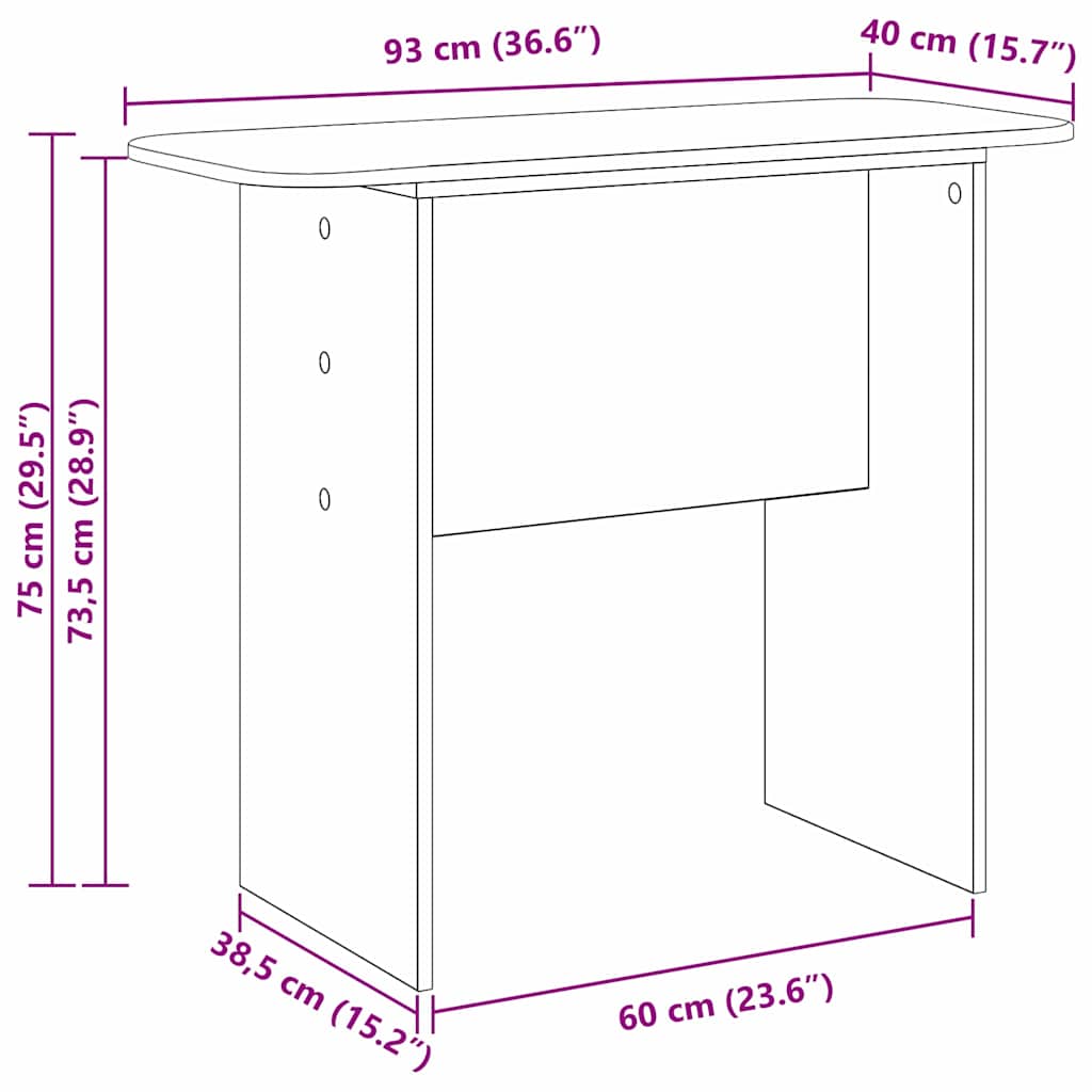 Konzolna stolica Dimljeni hrast 93 x 40 x 75 cm