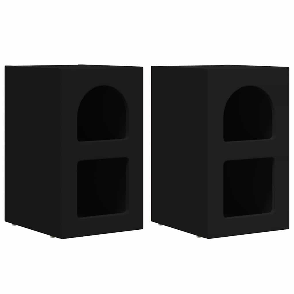 Noćni ormarić 2 pcs Crna 29,5 x 33,5 x 50 cm Konstruirano drvo