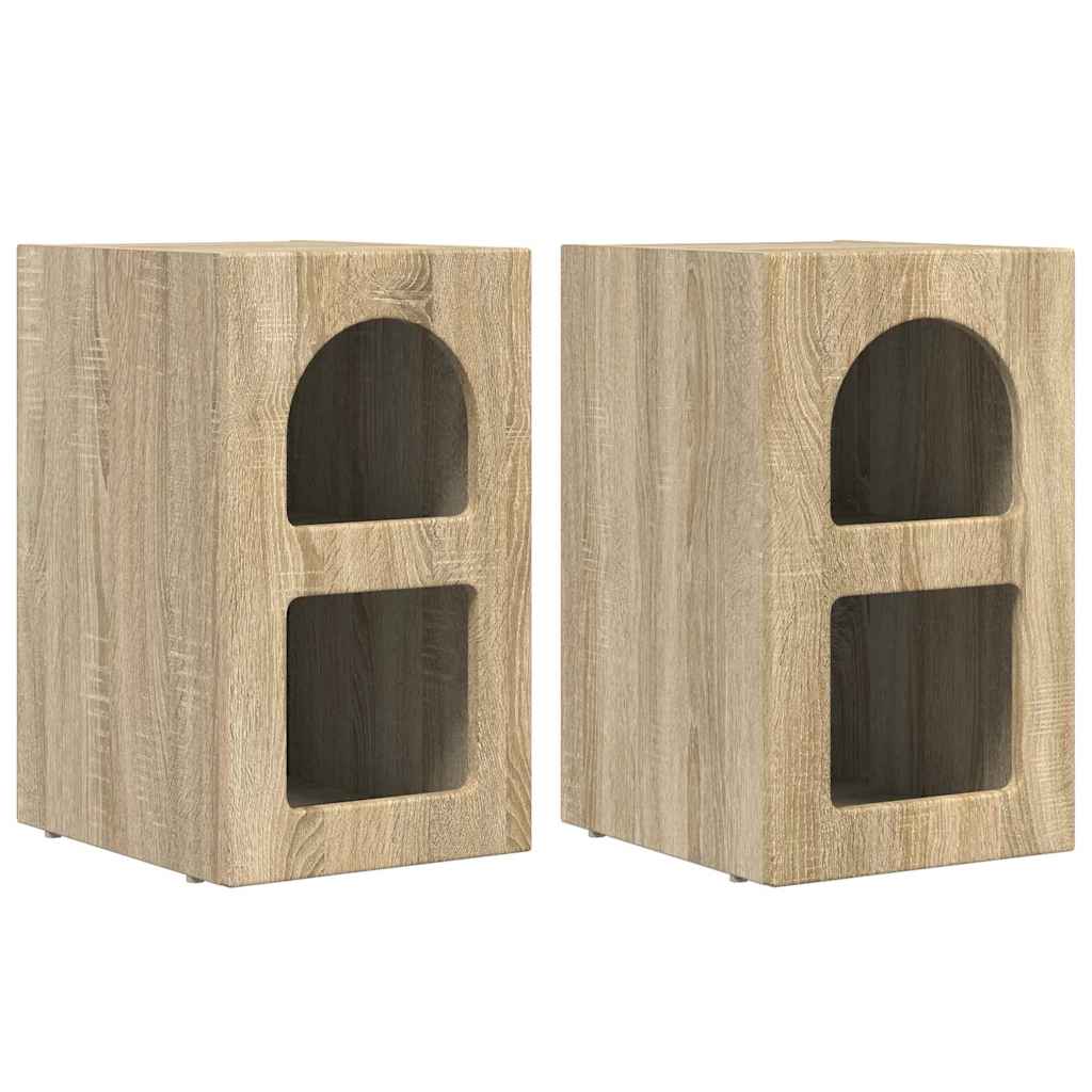 Noćni ormarić 2 pcs Sonoma hrast 29,5 x 33,5 x 50 cm