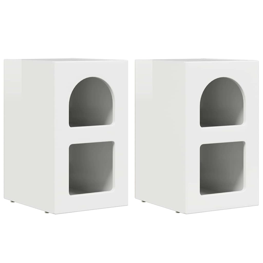 Noćni ormarić 2 pcs Visoki sjaj bijela 29,5 x 33,5 x 50 cm