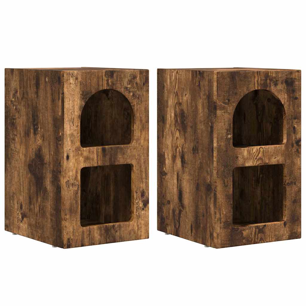 Noćni ormarić 2 pcs Dimljeni hrast 29,5 x 33,5 x 50 cm