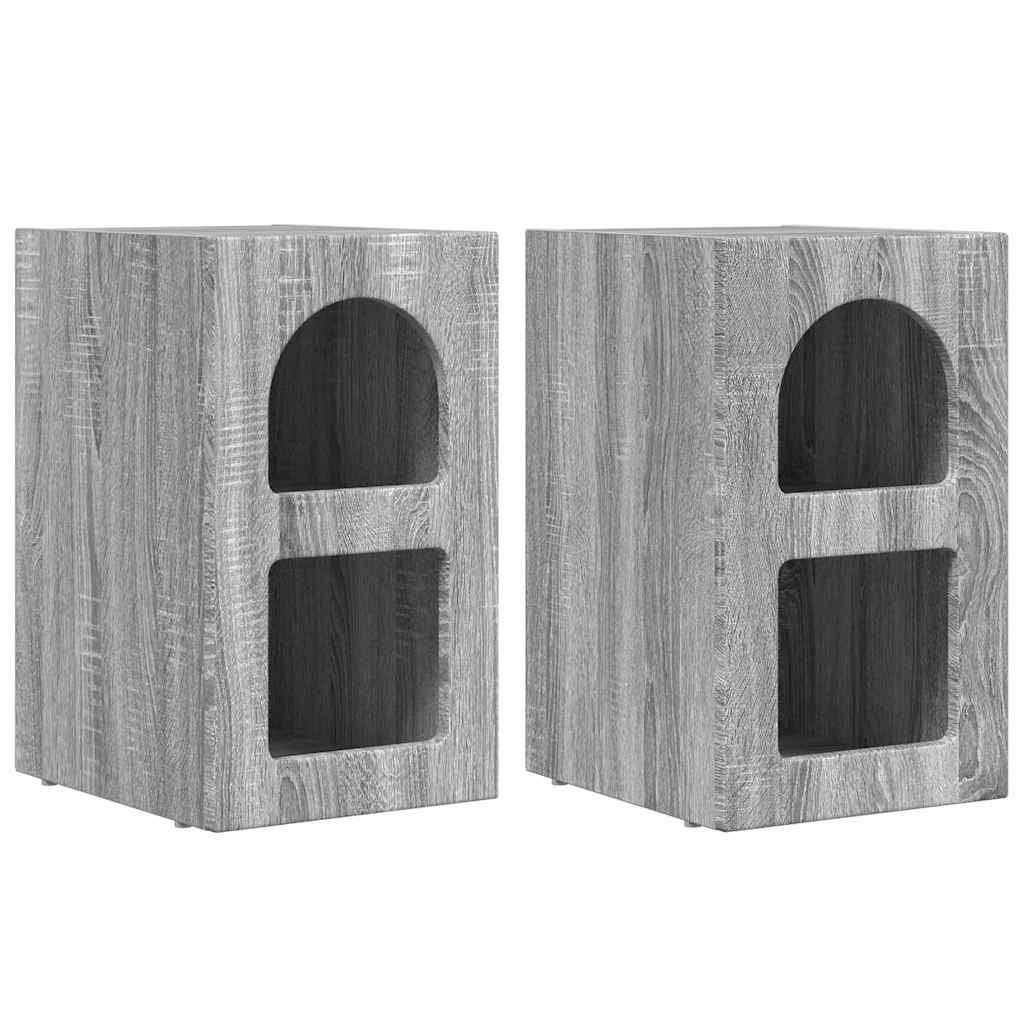 Noćni ormarić 2 pcs Siva Sonoma 29,5 x 33,5 x 50 cm