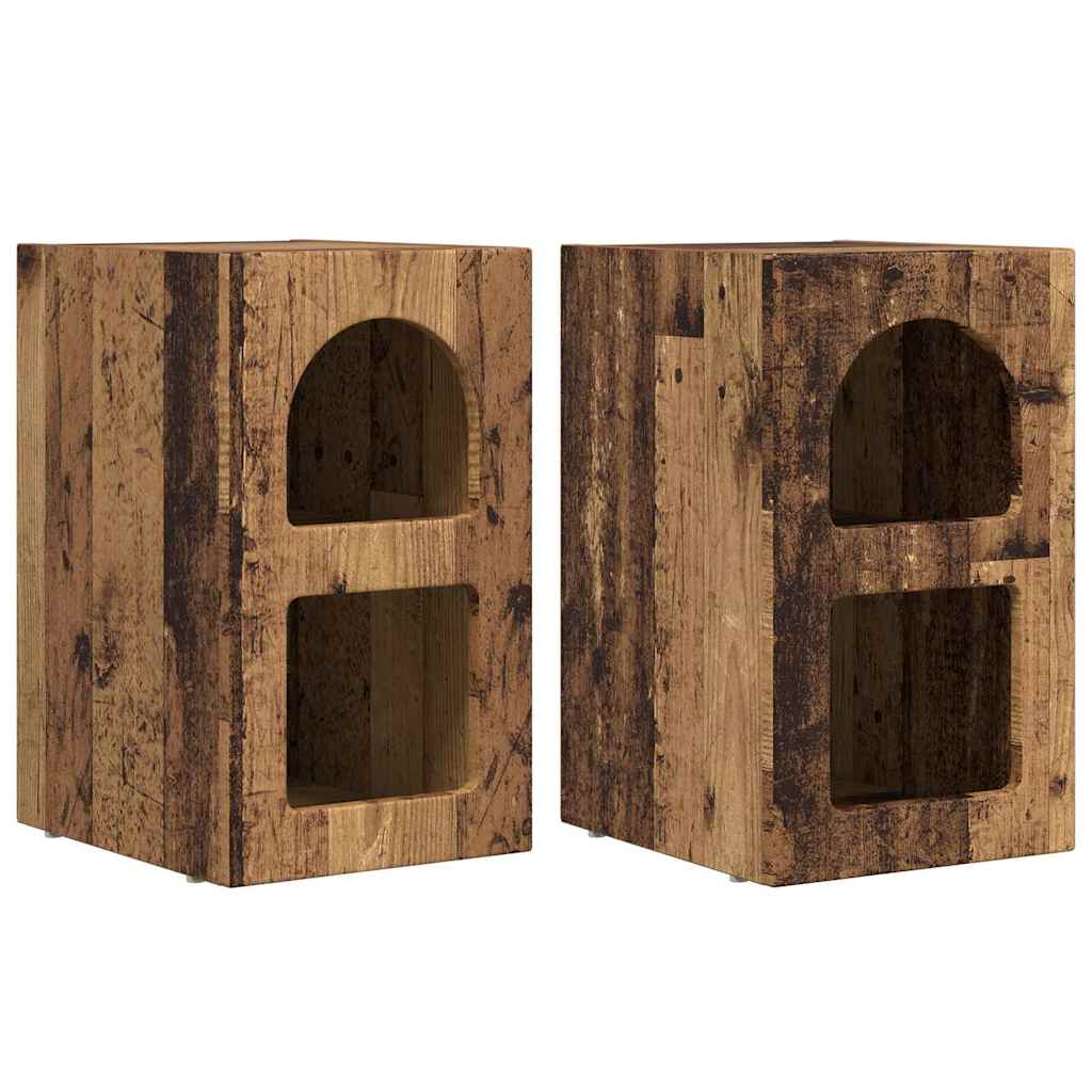 Noćni ormarić 2 pcs Staro drvo 29,5 x 33,5 x 50 cm