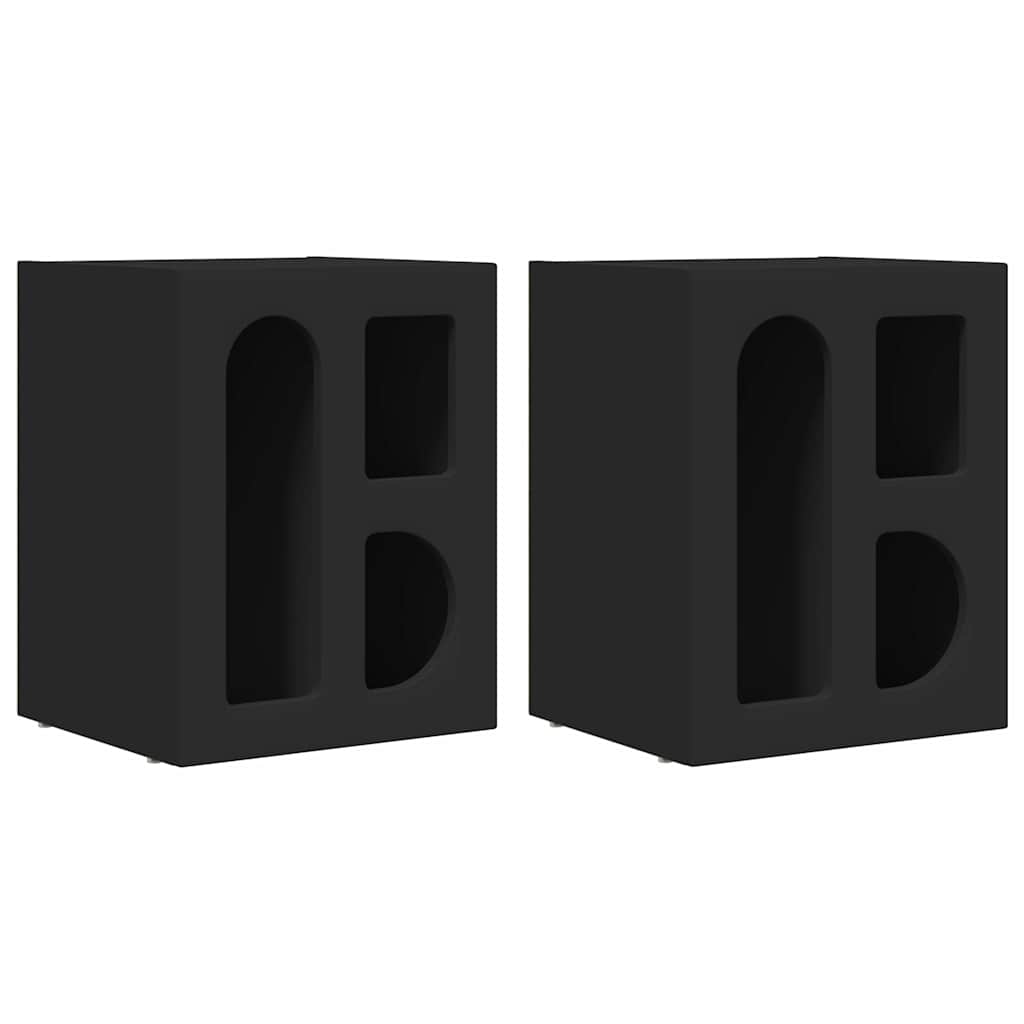 Noćni ormarić 2 pcs Crna 40 x 35 x 50 cm Konstruirano drvo