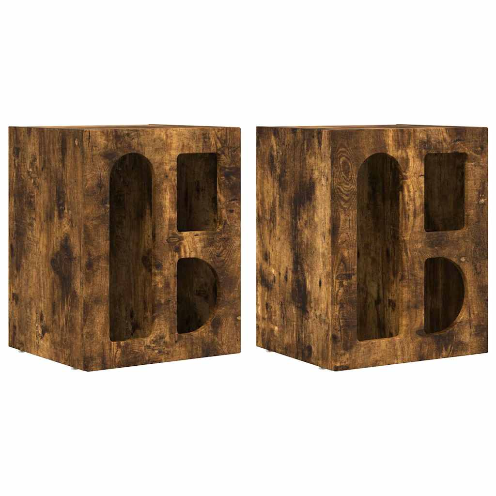 Noćni ormarić 2 pcs Dimljeni hrast 40 x 35 x 50 cm