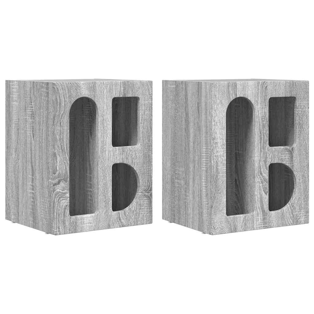 Noćni ormarić 2 pcs Siva Sonoma 40 x 35 x 50 cm