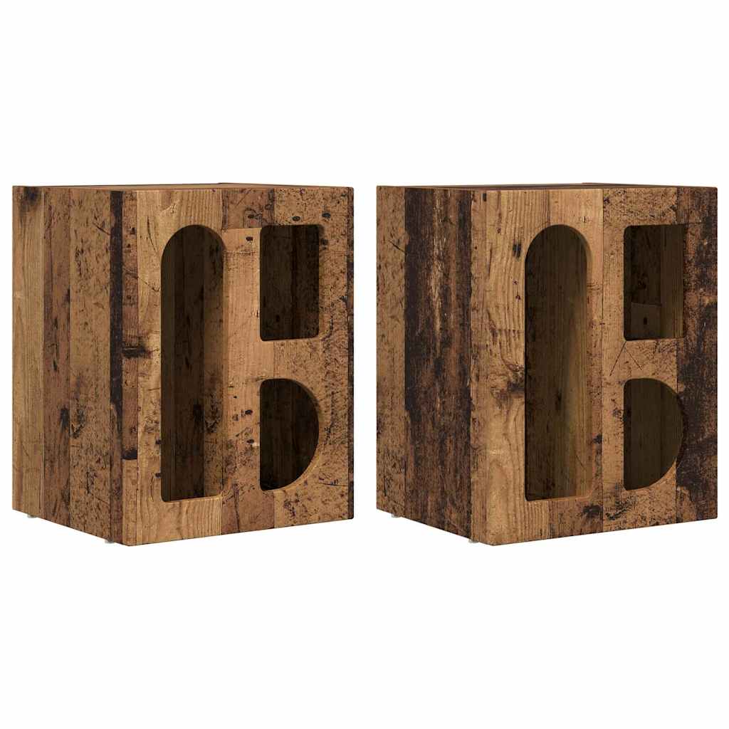 Noćni ormarić 2 pcs Staro drvo 40 x 35 x 50 cm
