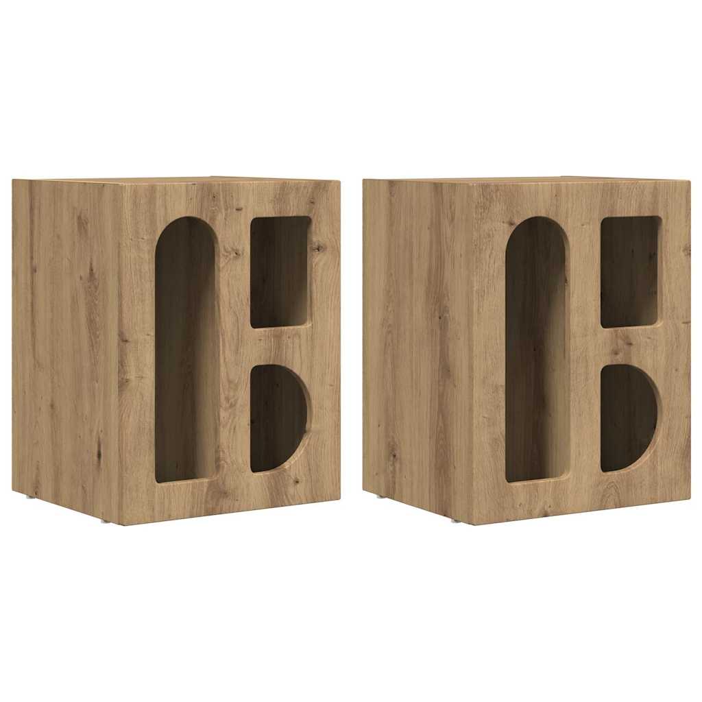 Noćni ormarić 2 pcs Umjetnički hrast 40 x 35 x 50 cm