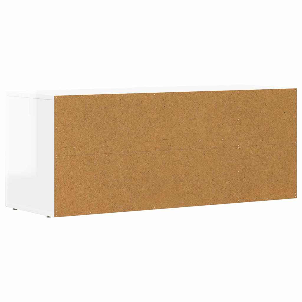 TV ormar Visoki sjaj bijela 100 x 35 x 40 cm Konstruirano drvo