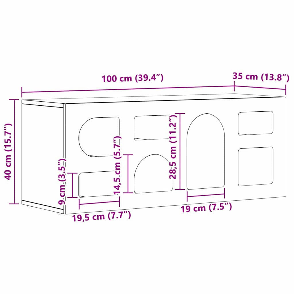 TV ormar Staro drvo 100 x 35 x 40 cm Konstruirano drvo