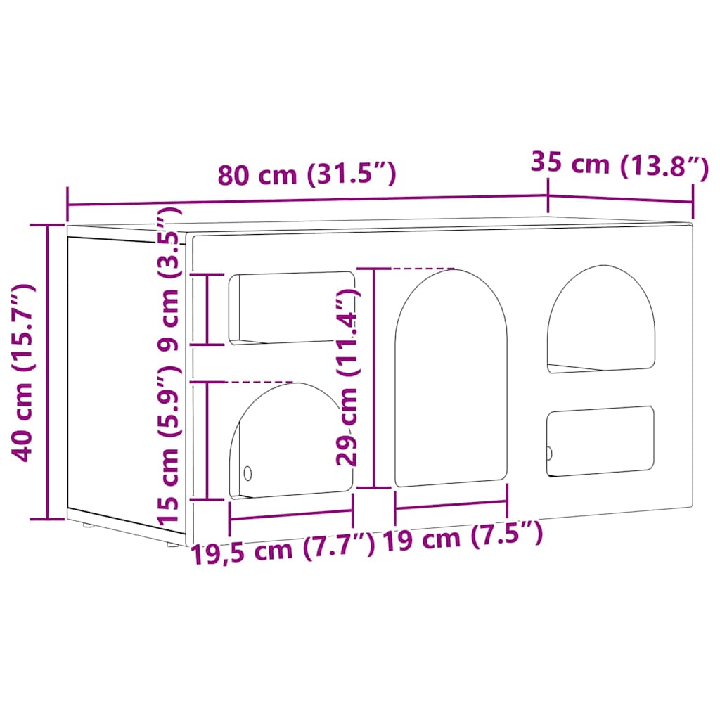 TV ormar Crna 80 x 35 x 40 cm Konstruirano drvo