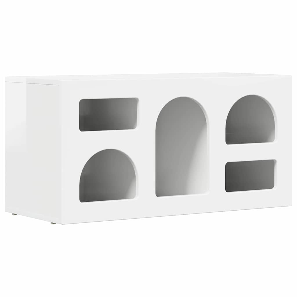 TV ormar Visoki sjaj bijela 80 x 35 x 40 cm Konstruirano drvo